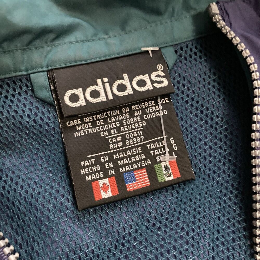 Adidas Vintage 1991 Women's Bomber Jacket Size Large Rare Purple & Green - Picture 7 of 7